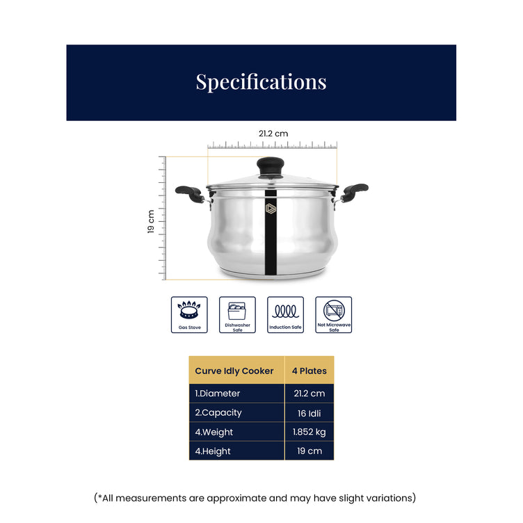 Curve Idly Cooker - 4 Plates